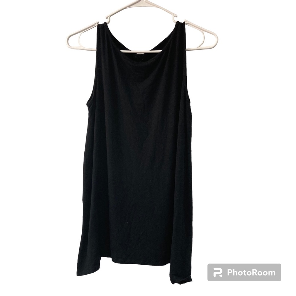 J.JILL WEAREVER COLLECTION BLACK ASYMMETRICAL TANK TOP SZ XS